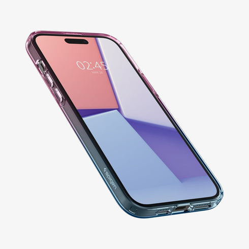 ACS06557 - iPhone 15 Pro Max Case Liquid Crystal in crystal clear showing the back